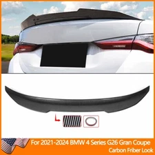 PSM Style Rear Trunk Spoiler For 2021-23 BMW G26 430i Gran Coupe i4 Carbon Fiber