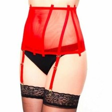 Suspender belt straps LA PERLA FRAMES Red. 3 sizes. Serre-taille jarretelles.