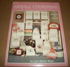 1990 COUNTED CROSS STITCH PATTERN LEAFLET LYNN WATERS BUSA SIMPLY CHARMING BK26