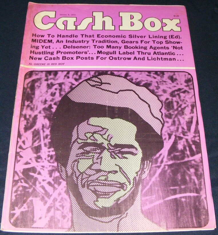 CASH BOX MAGAZINE JANUARY 8 1972 Al Greene Lets Stay Together vintage