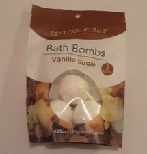 Spa Naturals Luxury Collection Bath Bombs 3-pack fizzies Vanilla Sugar