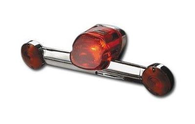 Maßgefertigtes Chrom Laydown Rücklicht rote Linse mit Reflektor BT-XL 99-03 BC23408 T