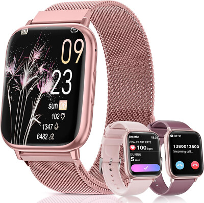 Smartwatch Damen Herren mit Telefonfunktion Armbanduhr für iPhone Samsung Huawei