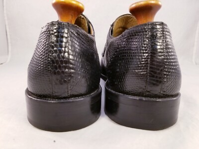 David Eden Genuine Crocodile Lizard Leather Grey Men\'s Oxford Dress Shoes Sz 8.5 DAVID EDEN GENUINE CROCODILE LIZARD MEN SHOES OXFORDS BLACK  main image 4