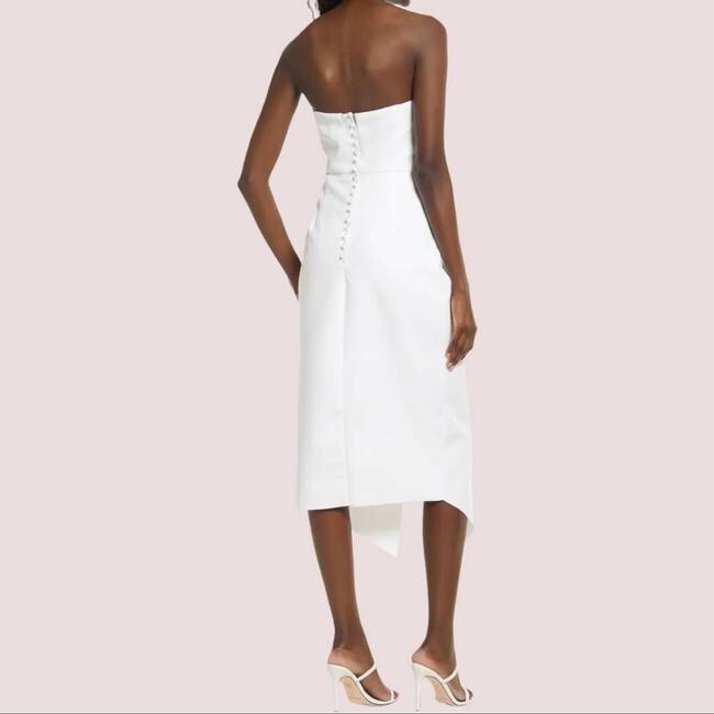 ivory strapless mini dress Zapakasa Women Ivory Satin Short Beach Wedding Dress Strapless Ruched  A-Line Bridal Shower Dress