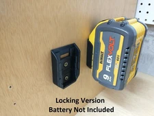 DeWalt 20v Battery Wall Mount (2, 4, 6, or 8 Pack), Locking or Non-Locking