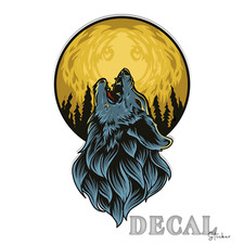 Wolf Vinyl Decal Sticker Indoor Outdoor 4 Sizes