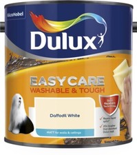 Dulux Paint Easycare Matt- 2.5L - Daffodil White Emulsion Paint Washable & Tough