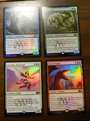 MTG Set Of (4) M15 Prerelease Promo FOIL Cards Excellent - NM MTG Set Of (4) M15 Prerelease Promo FOIL Cards Excellent - NM