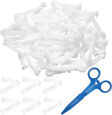100 Pieces White Umbilical Cord Clamps and 1 Hemostatic Forcep, Disposable
