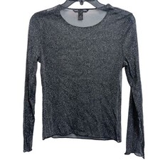 Victoria's Secret Mesh Fairy Grunge Black Sheer Metallic Shimmer Lingerie Top