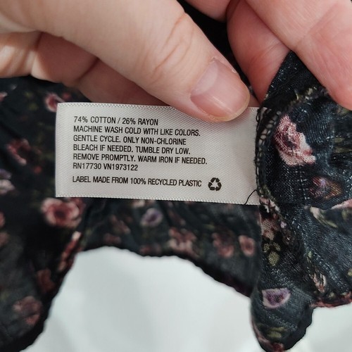 Vestido o túnica para mujer Wild Fable talla M negro púrpura floral oscuro romántico - Imagen 7 de 7