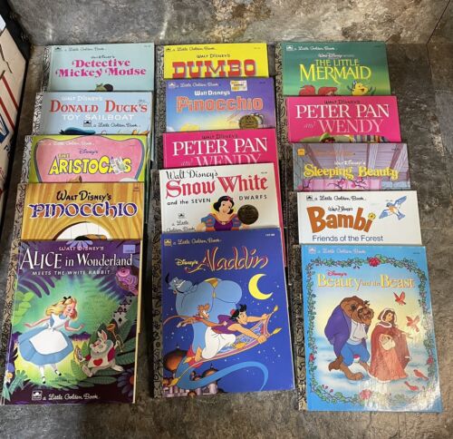 Lot of 18 A Little Golden Vintage Walt Disney Classic Kids Books Mixed 1947-92 - Picture 1 of 10