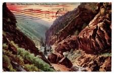 Clear Creek Canon, CO The Three Brothers Mountains Aerial View Pink Sky's  -A66