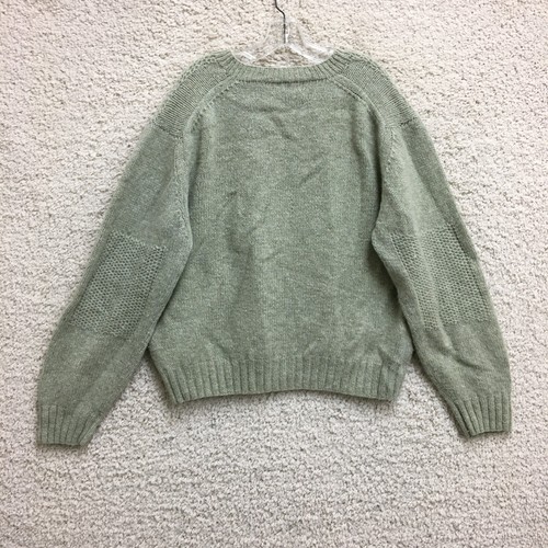 VINTAGE Orvis Sweater Large Adult Green Wool V Neck Pullover Oversized Womens L - Picture 6 of 9