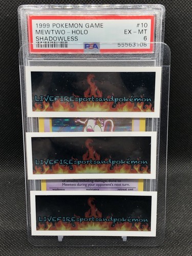 Mewtwo 10/102 Rare WOTC Holo 1999 Base Set SHADOWLESS Pokemon Cards PSA 6 - Picture 3 of 5