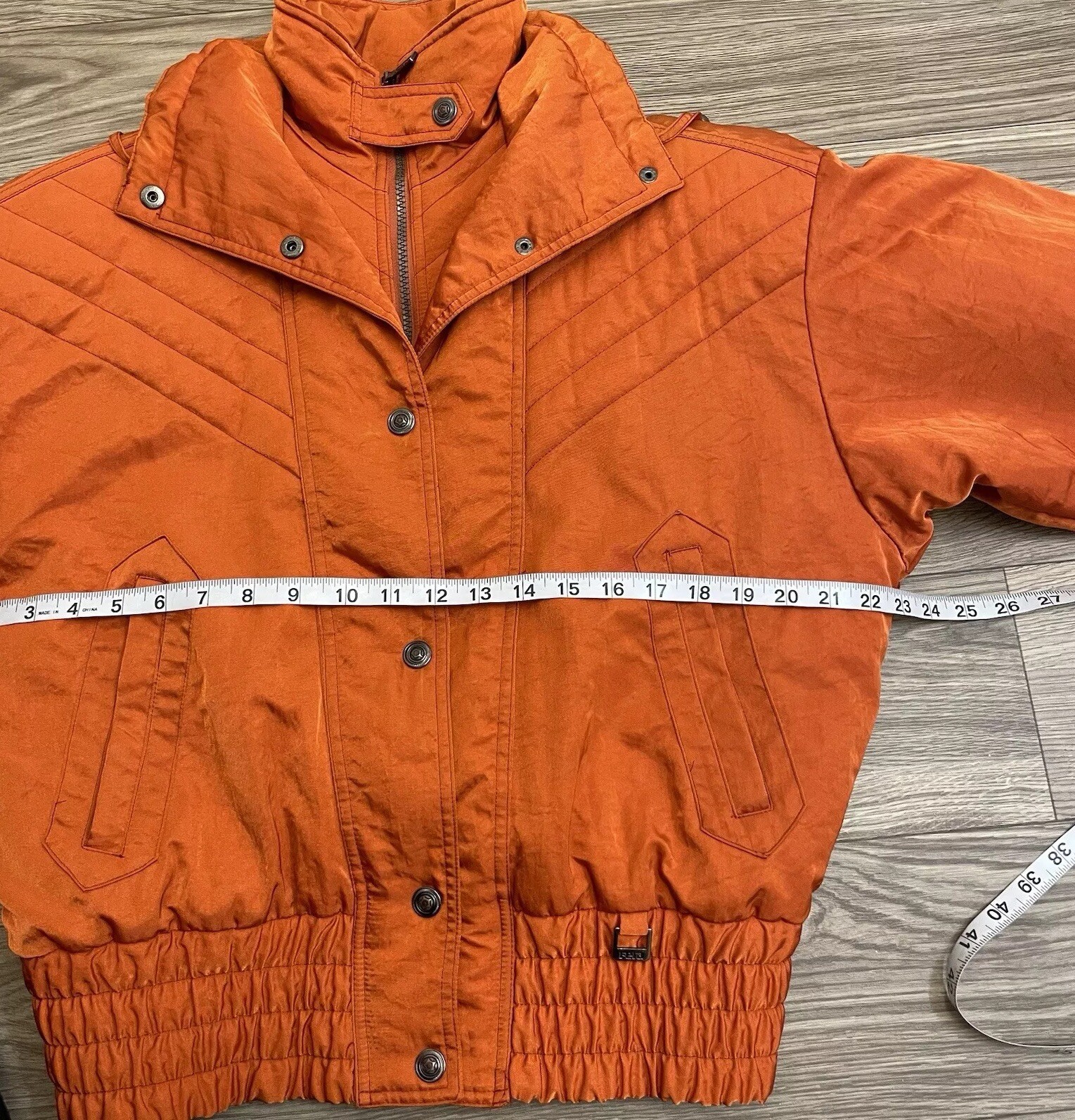 Vintage 80s FERA Orange Ski & Snow Winter Nylon Softshell Puffer Jacket sz 10
