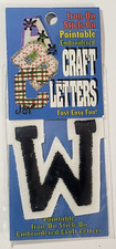 JOY 2-inch Iron-On Stick-On Embroidered CRAFT LETTERS - BLACK W