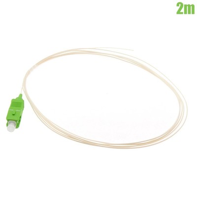 2M SC APC Simplex Single Mode Fiber Optic Optical Patch Cable Pigtail Cord White