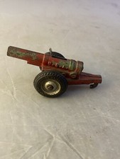 VINTAGE ARCADE CAST IRON TOY CANNON - 4" W/HARD RUBBER TIRES - COMPLETE