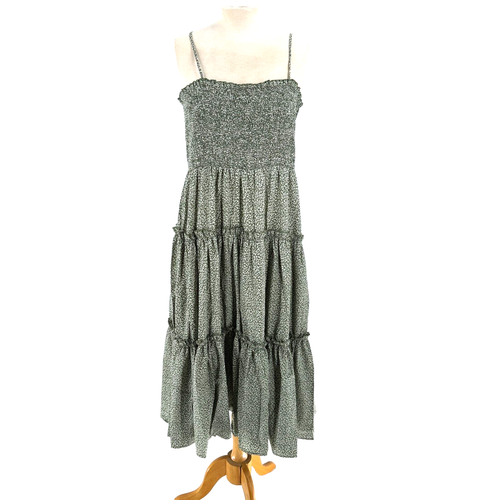Infashule Smocked Bodice Maxi Tiered Dress Women 2XL Empire Boho Feminine NEW