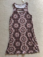 AEROPOSTALE PAISLEY PRINT DRESS Sleeveless Pink Purple Red Stretch Size XS New
