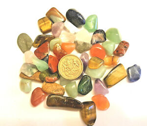 40 Mixed Healing World Crystals Tumble Stones 10-20mm Chakra Gemstones 16p each
