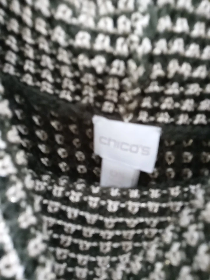 Chico Poncho Green And Gold Cowl Neck Pullover Full Green Trim One Size - Imagem 4 de 4