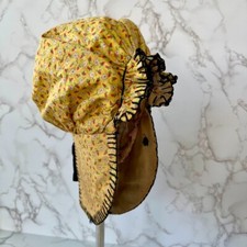 Antique 1850's Child's Bonnet, Hand Sewn American Primitive- Great Color