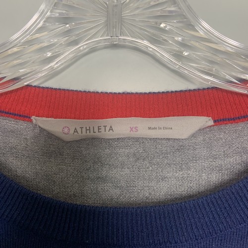 Maglione Athleta donna XS color block pullover manica lunga alto basso davanti - Foto 3 di 9