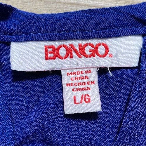 BONGO Girls Juniors Boho 3/4 Sleeve Drop Waist Dress Size Large Navy Blue - Picture 9 of 12