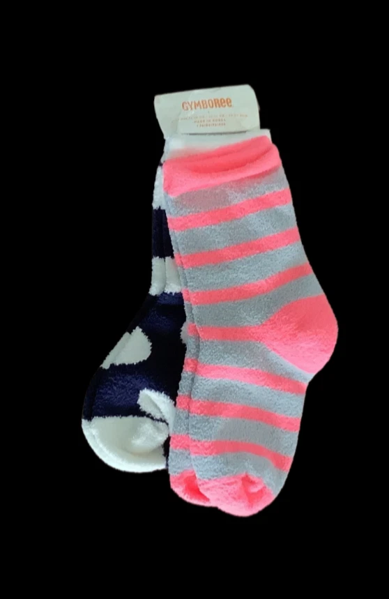 Gymboree Polar Pink Socks Sz 11-12 Girls Striped Fleece Polka Dot NWT - Image 4 of 4