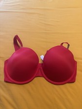 Victoria's Secret PINK Wear Everywhere T-Shirt Lightly Lined Bra Red 32DD