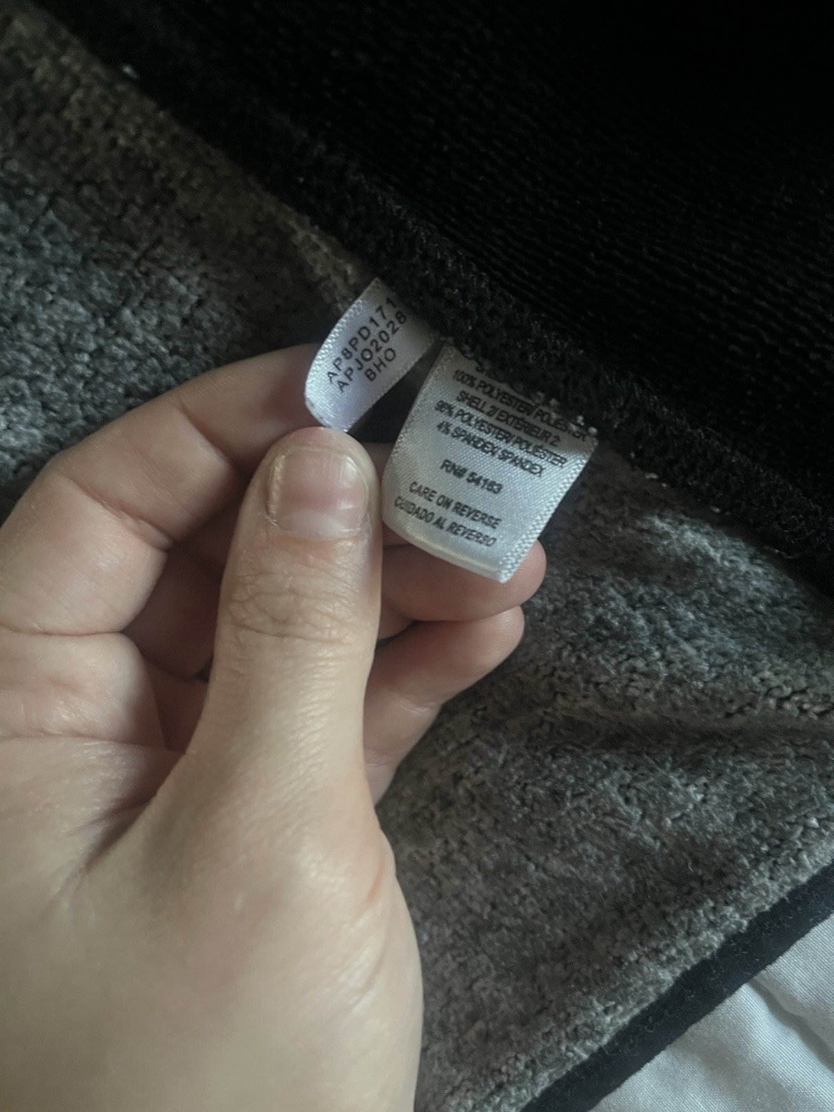 Gray Black Herringbone Track Jacket Full Zip Poly… - image 4