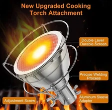 Torch Attachment, Pro Grade, Chef Certified, Handheld Broiler |Sear Creame Steak