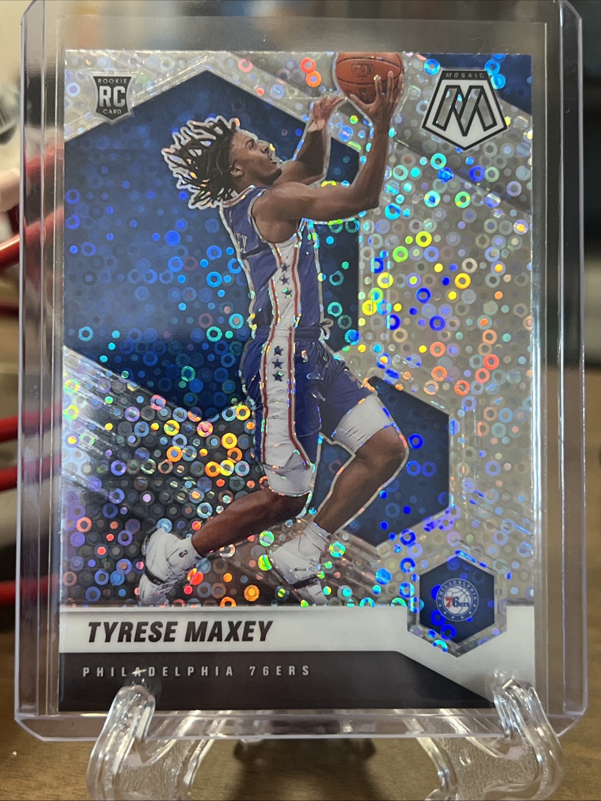 2020-21 Panini Mosaic - Rookie Tyrese Maxey #203 Fast Break Silver Prizm (RC)