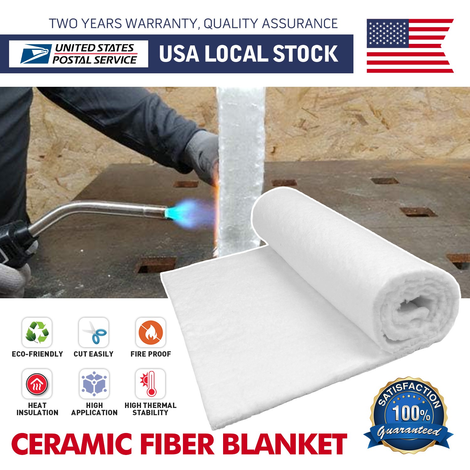 10MM Fireproof Insulation Blanket for Pizza Ovens Chimneys Dishwashers High Density Heat Resistant