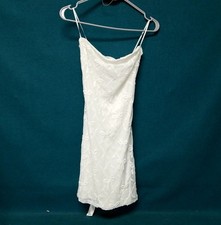 NWT Windsor White Bow Print Embellished Corset Cocktail Mini Dress Women M