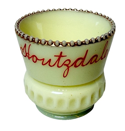 Houtzdale Pennsylvania PA Uranium Antique Custard Glass Souvenir Trinket CUP