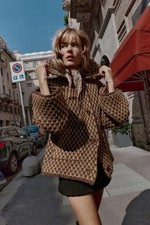 Zara Oversize Knit Jacket mink brown Size SIZE S 9874/104/472