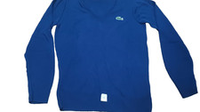 New Vtg Izod Lacoste For Her Preppy 80's Blue V-neck Sweater M Women's Gator
