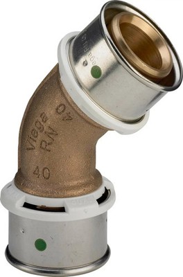 Viega Sanfix Fosta Sanfix P-Bogen 45 Grad, d 25mm Rotguss Modell 2126 575052