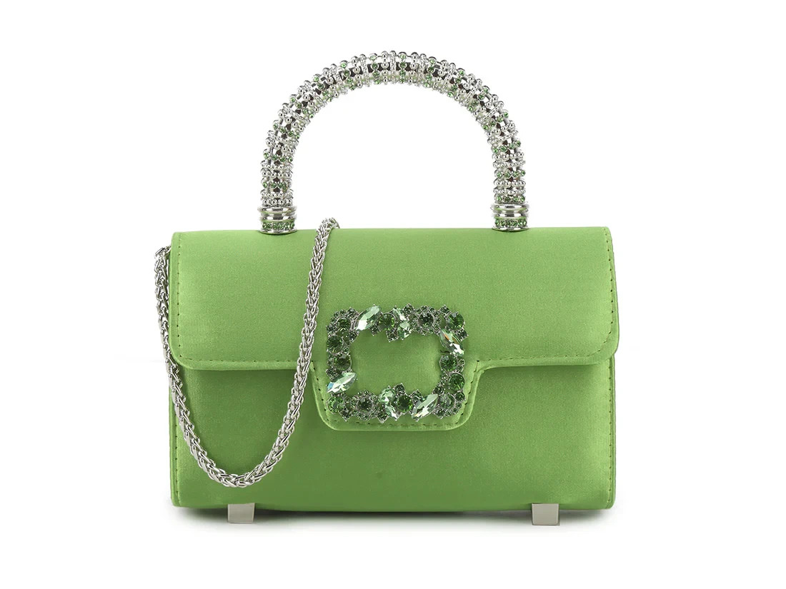 Bolso de mano bandolera de lujo con estrás de cristal texturizado de lujo para mujer