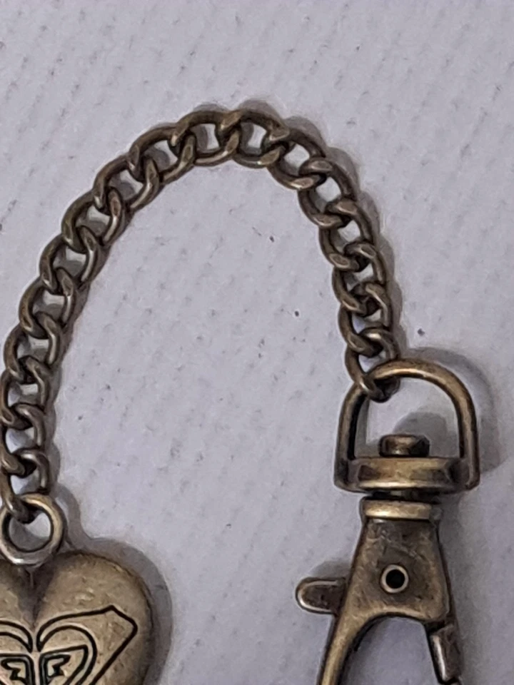 ROXY LOGO Metal CARTERA ENCANTO Antigua Mochila Dorada Vintage CADENA Cierre Llavero Foto 4 de 4