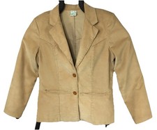 Wrangler Corduroy Blazer Sport Coat Jacket Womens Sz XL Elbow Patches Brown VTG