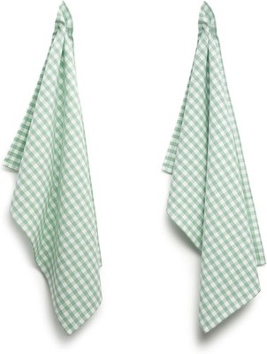 FILU Geschirrhandtücher 4er Pack Mint/Weiß kariert (Farbe und Design wählbar) 45
