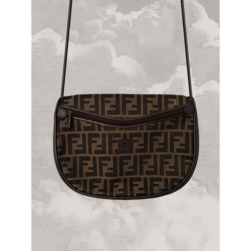 FENDI FF Zucca Vintage Monogram Shoulder bag crossbody clutch 1990s 3-way - Picture 1 of 9