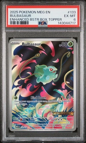 2025 POKEMON MEG EN-MEGA EVOLUTION ENHANCED BOOSTER BOX TOPPER BULBASAUR PSA 6