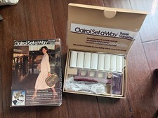 Vtg Clairol Set-a-Way Travel Hairsetter w/8 Hot Rollers Curlers Case NOS 1979