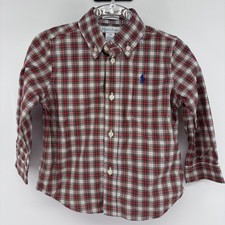 Ralph Lauren Plaid Button-Down Shirt - Boy's Size 24M - Long Sleeve